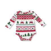 Lap Shoulder Bodysuit - Red Truck Fair Isle