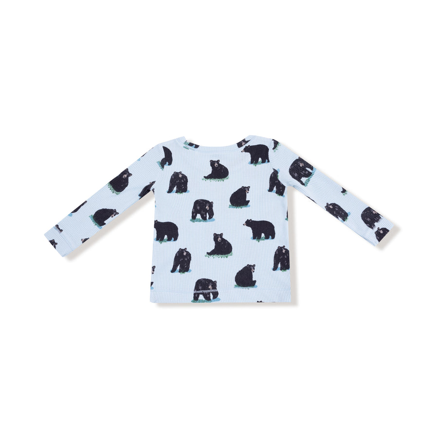 Long Sleeve Bamboo Loungewear Set - Black Bears