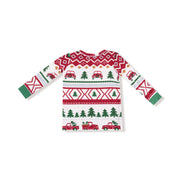 Long Sleeve Bamboo Loungewear Set - Red Truck Fair Isle