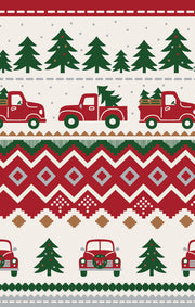 Long Sleeve Bamboo Loungewear Set - Red Truck Fair Isle