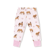 Long Sleeve Bamboo Loungewear Set - Horses - Pink