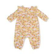 Ruffle Sleeve Romper - Sweet Amber Floral