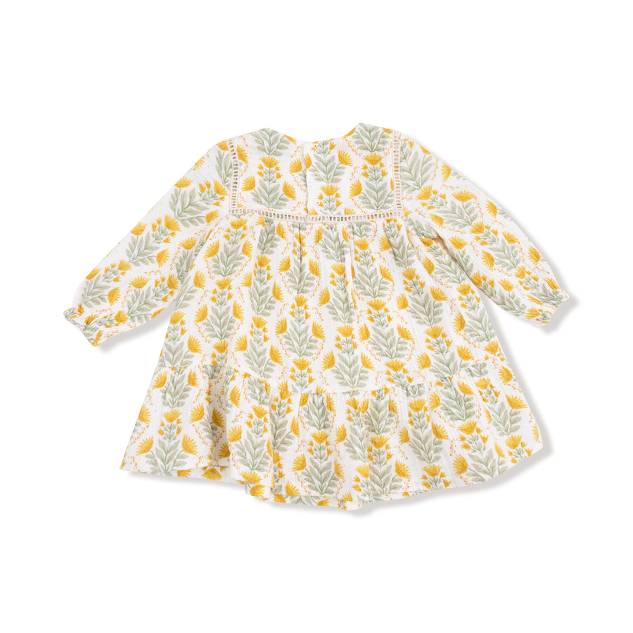Ladder Trim Dress and Ribbed Legging -Winter Dandelions