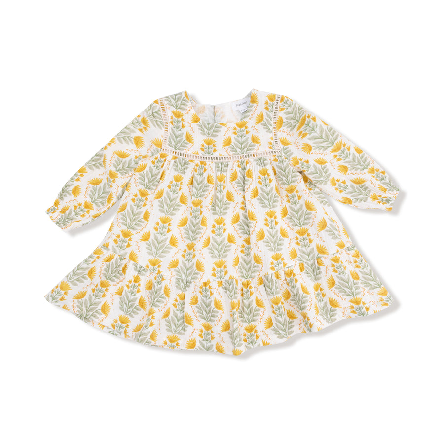 Ladder Trim Dress and Ribbed Legging -Winter Dandelions
