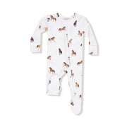 Bamboo Zipper Footie - Mini Horses
