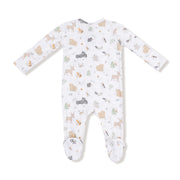 Bamboo Zipper Footie - Woodland Babies