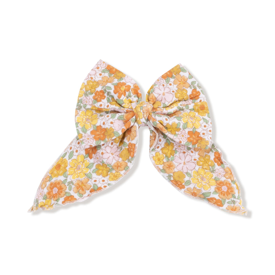 Clip-In Bow with Tails - Sweet Amber Floral