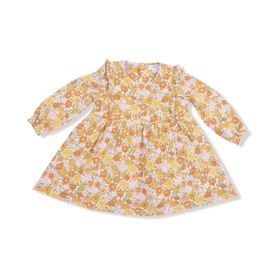 Ruffle Long Sleeve Dress and Ribbed Leggings - Sweet Amber Floral