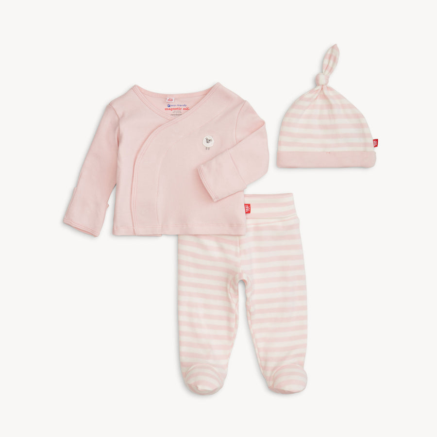 Organic Cotton Kimono Magnetic Set - Pink Stripe