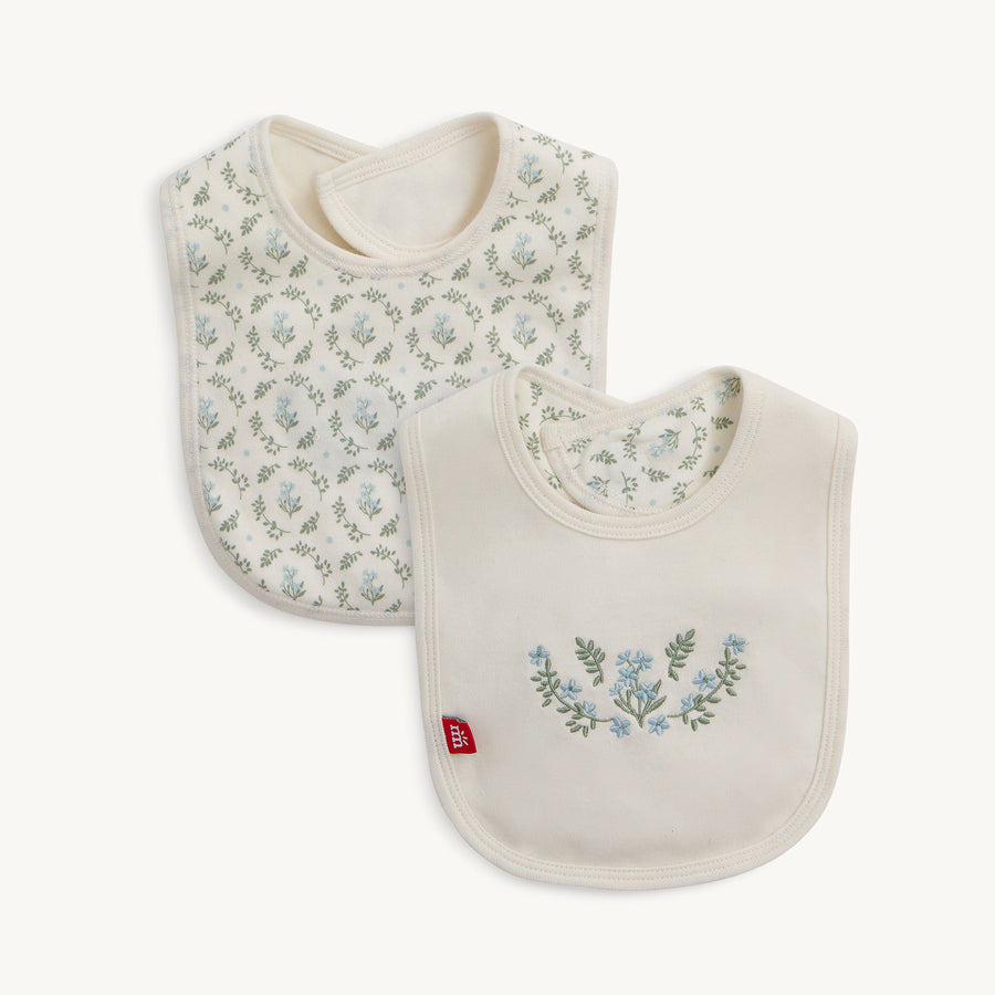 Organic Cotton Magnetic Reversible Bib with Embroidery - Eloise