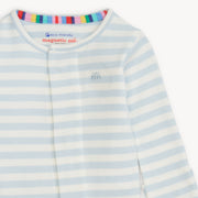 Organic Cotton Magnetic Footie - Blue Stripe