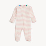 Organic Cotton Magnetic Footie - Pink Stripe