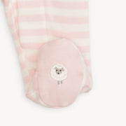 Organic Cotton Magnetic Footie - Pink Stripe