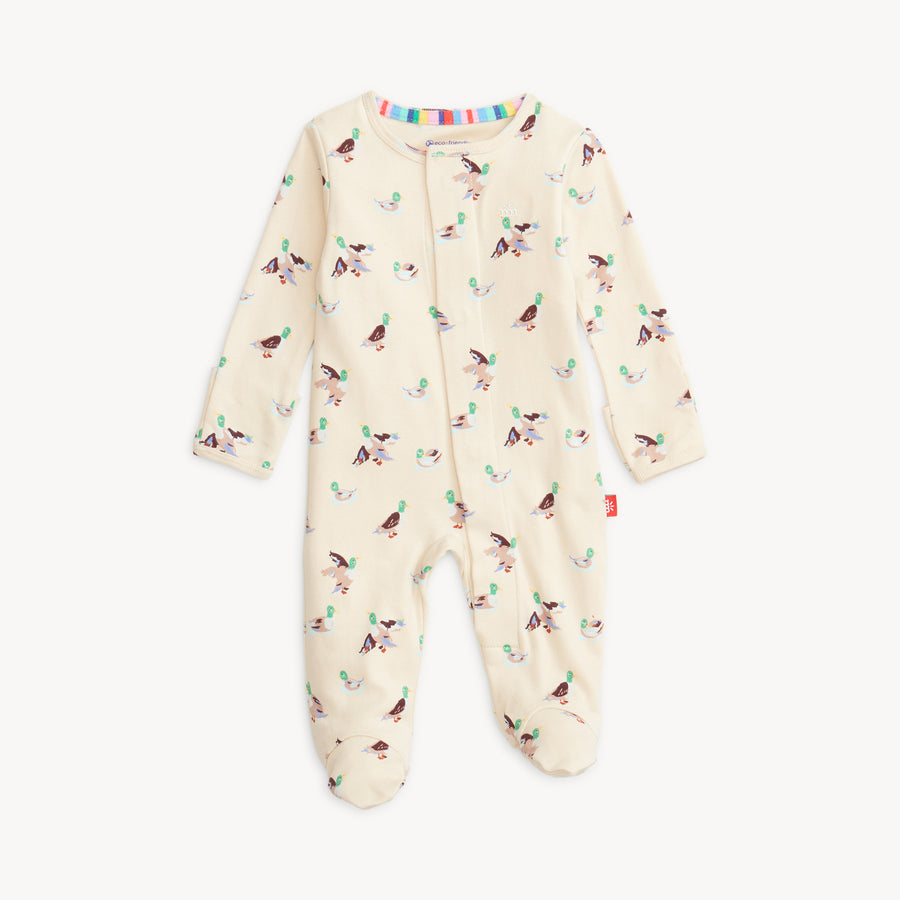 Organic Cotton Magnetic Footie - Quack Me Up