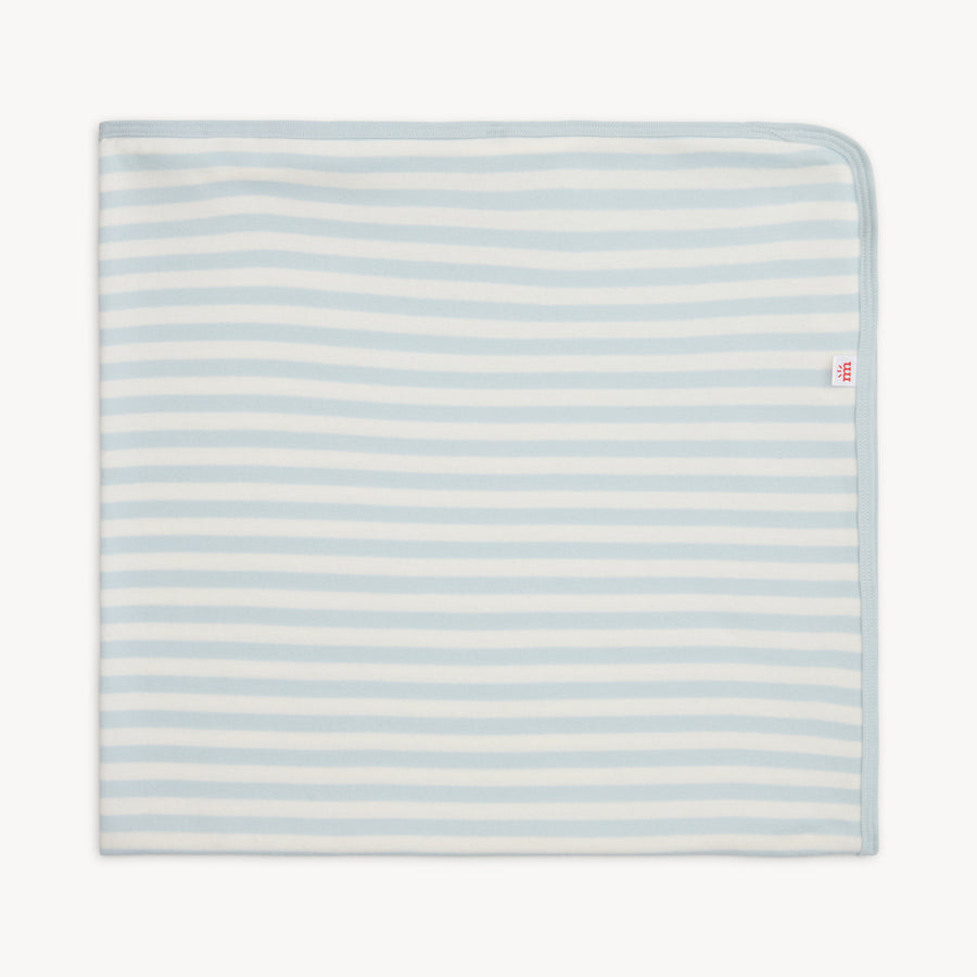 Organic Cotton Baby Blanket - Blue Stripe