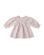 V Smocked Dress - Bows