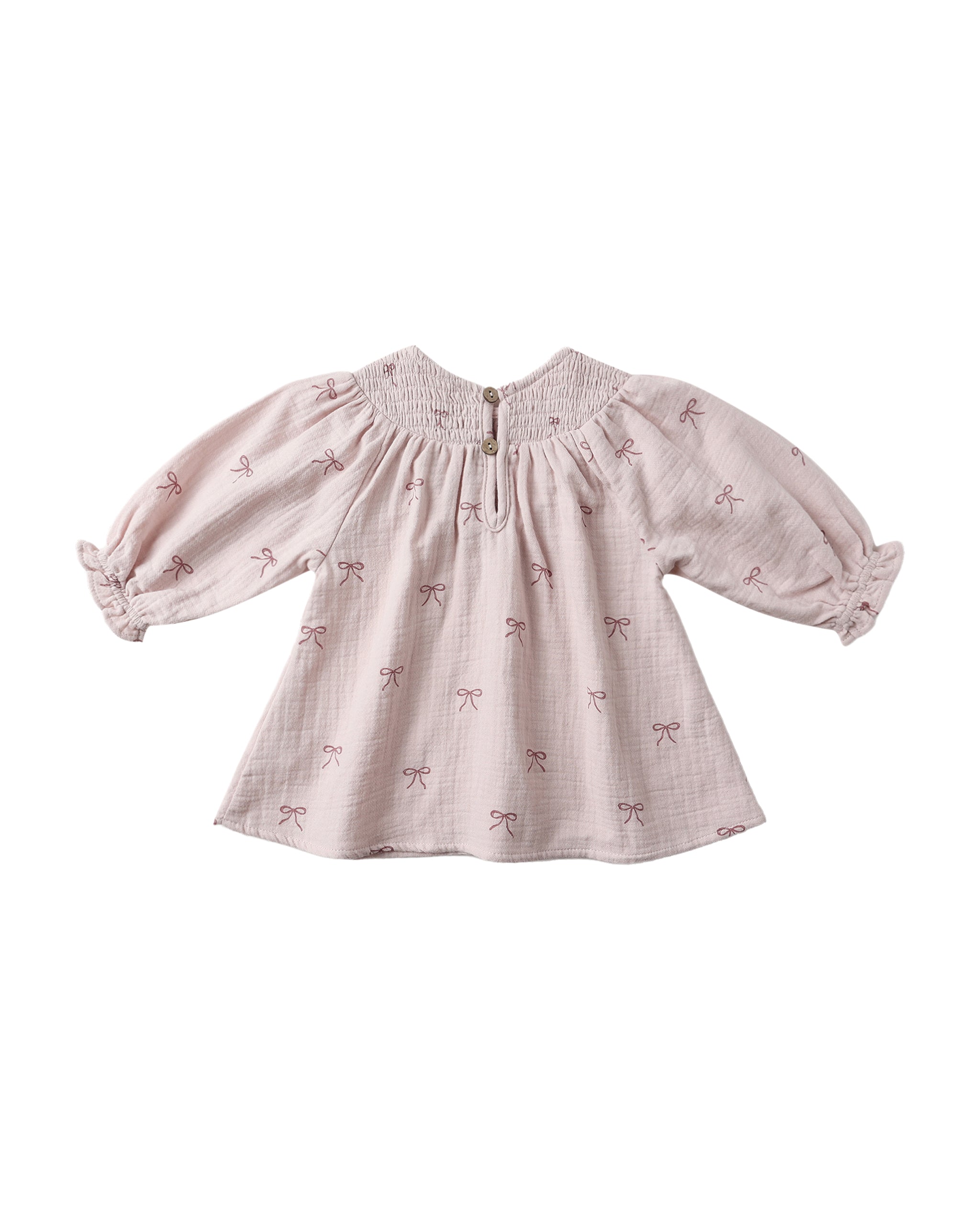 V Smocked Dress - Bows