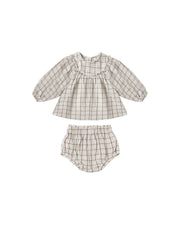 Mia Top and Bloomer Set - Blue Plaid