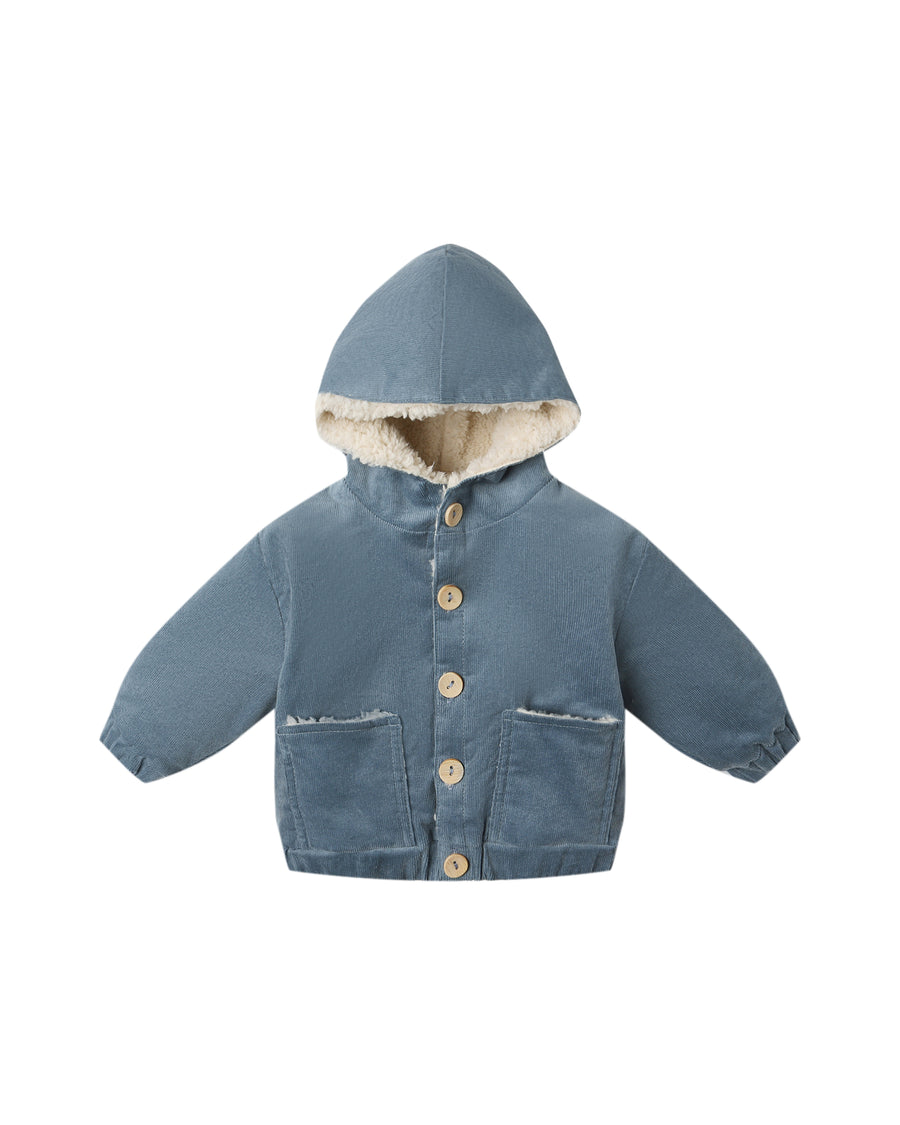 Corduroy Hooded Jacket - Ocean