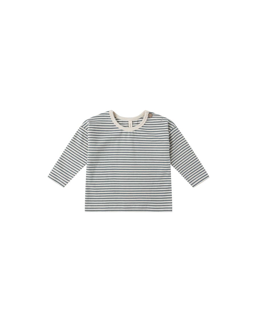 Long Sleeve Tee - Ocean Micro Stripe