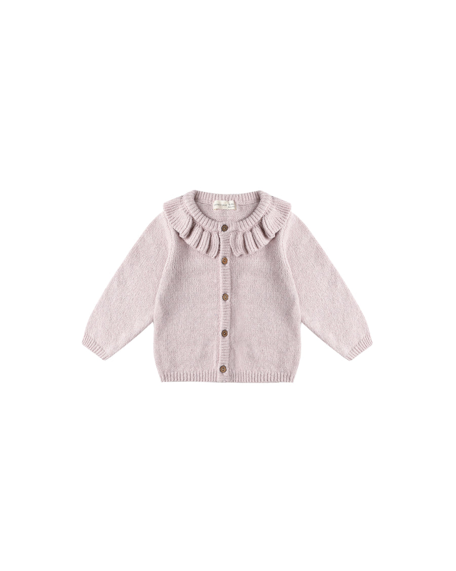 Ruffle Collar Cardigan - Lilac