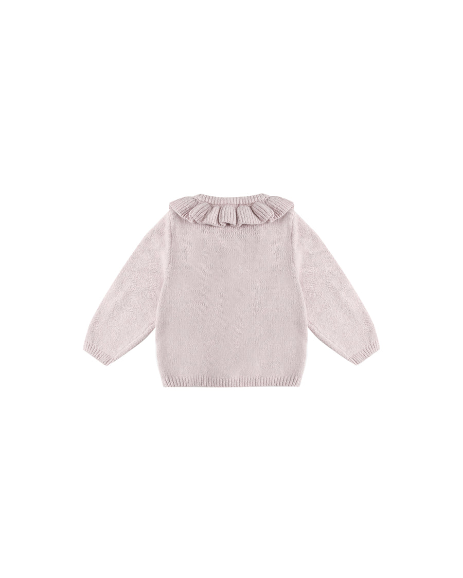 Ruffle Collar Cardigan - Lilac