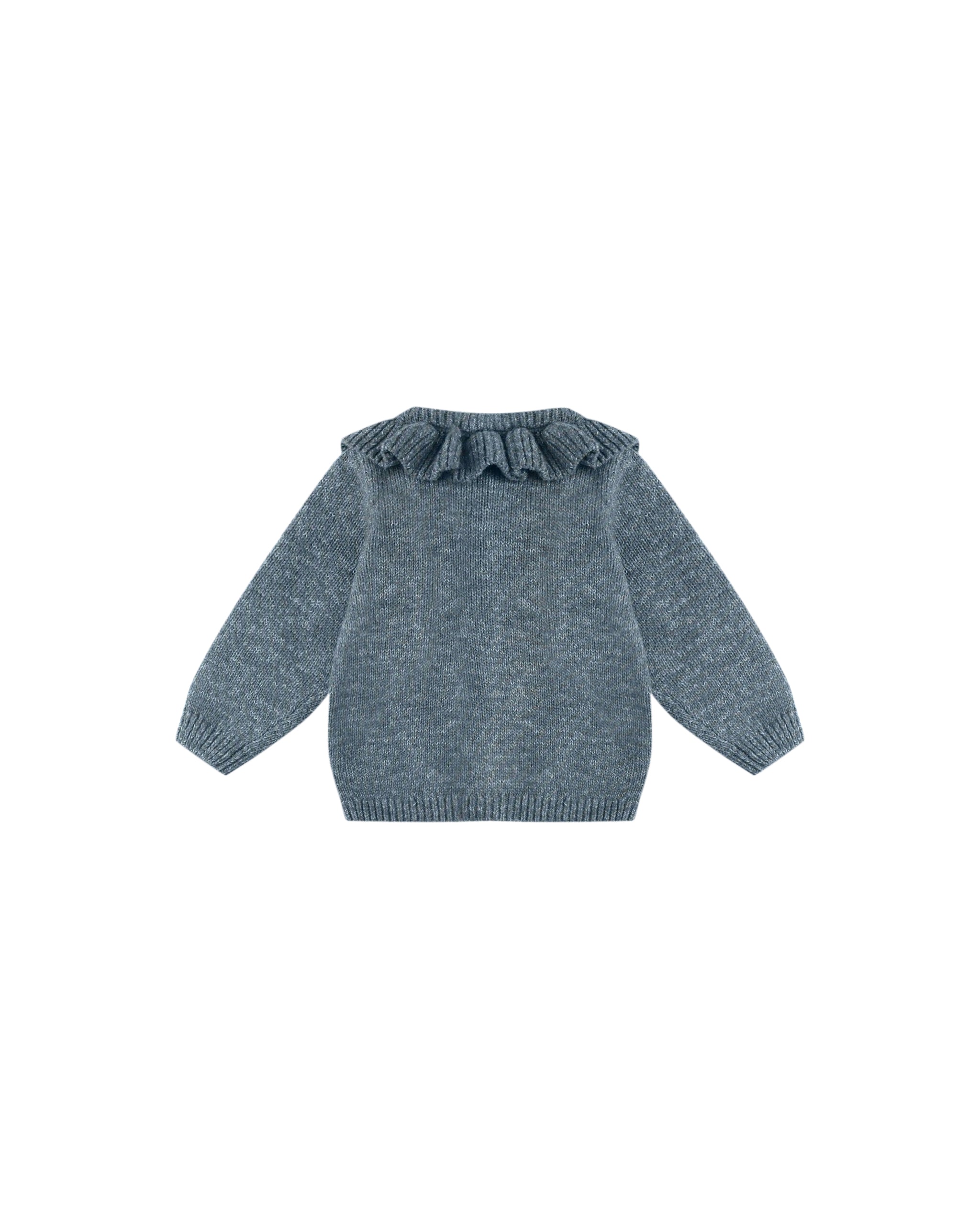 Ruffle Collar Cardigan - Ocean