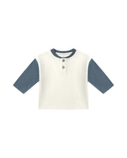 Long Sleeve Henley Tee - Ocean