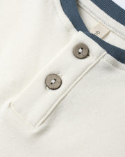 Long Sleeve Henley Tee - Ocean