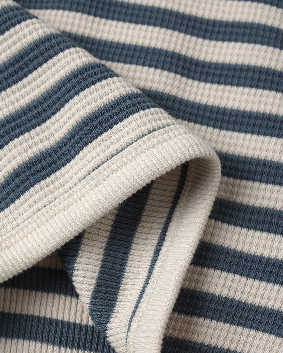 Waffle Slouch Set - Ocean Stripe