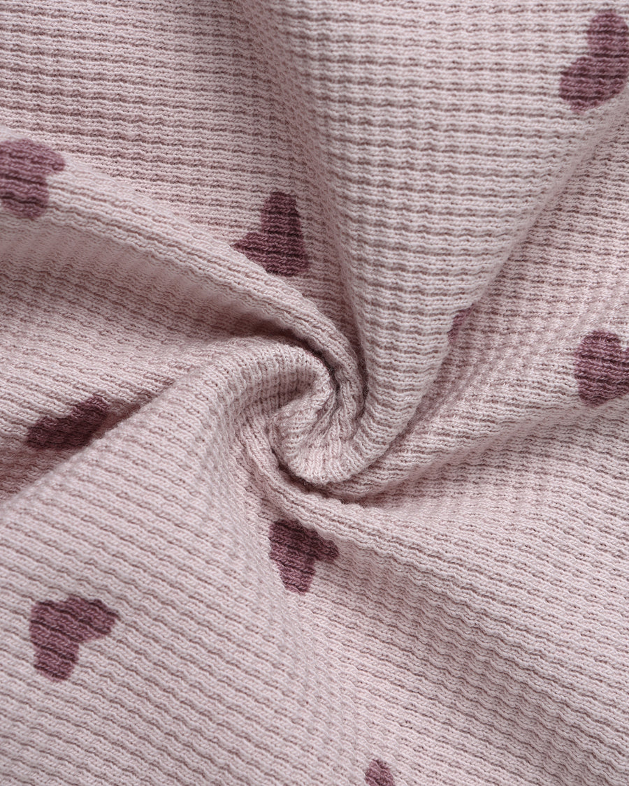 Waffle Slouch Set - Hearts