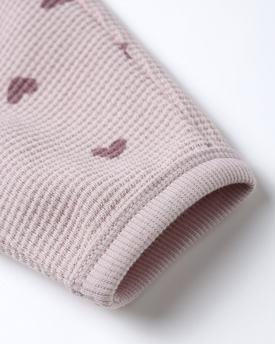 Waffle Slouch Set - Hearts