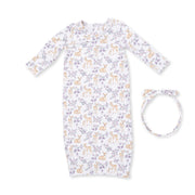 Kimono Gown and Knot Headband - Floral Deer