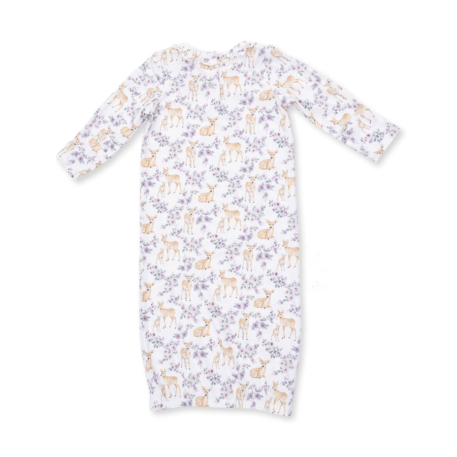 Kimono Gown and Knot Headband - Floral Deer