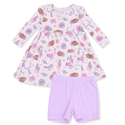 Twirly Long Sleeve Dress with Bike Shorts - Football Cheer