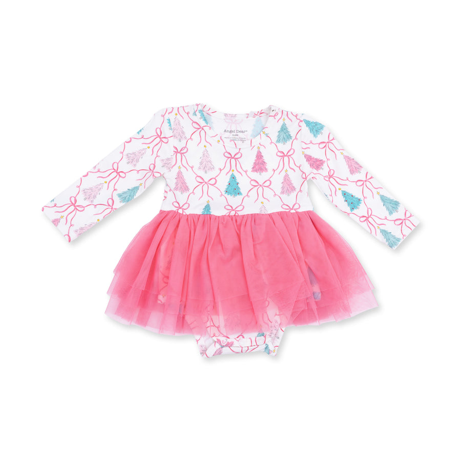 Long Sleeve Tutu Bodysuit - Bow Trellis Tree