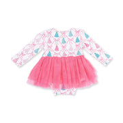 Long Sleeve Tutu Bodysuit - Bow Trellis Tree