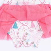 Long Sleeve Tutu Bodysuit - Bow Trellis Tree