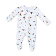 Bamboo Zipper Footie - American Ducks