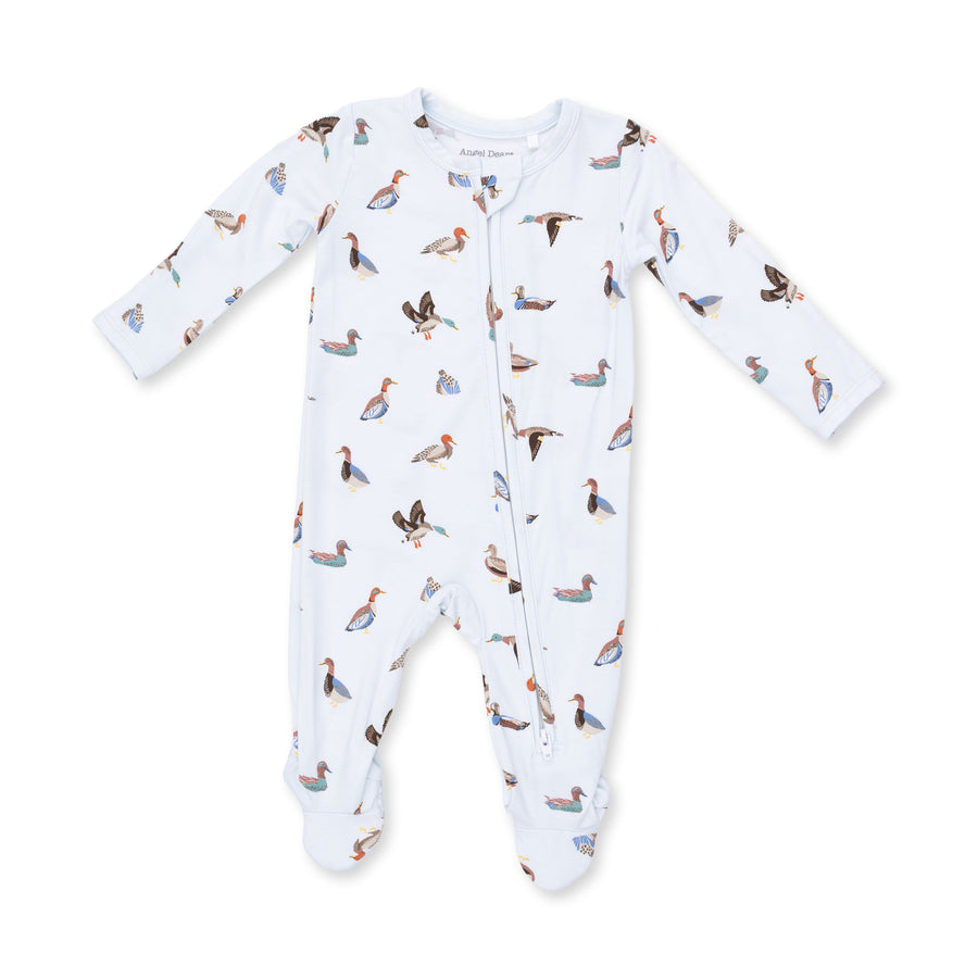 Bamboo Zipper Footie - American Ducks