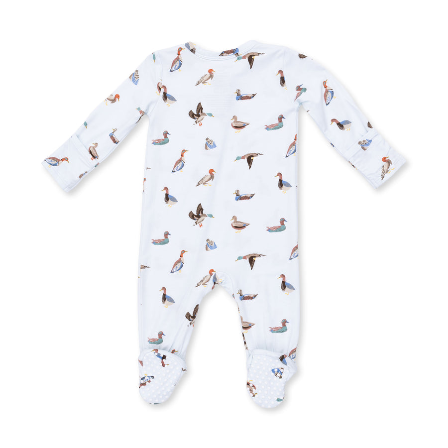 Bamboo Zipper Footie - American Ducks