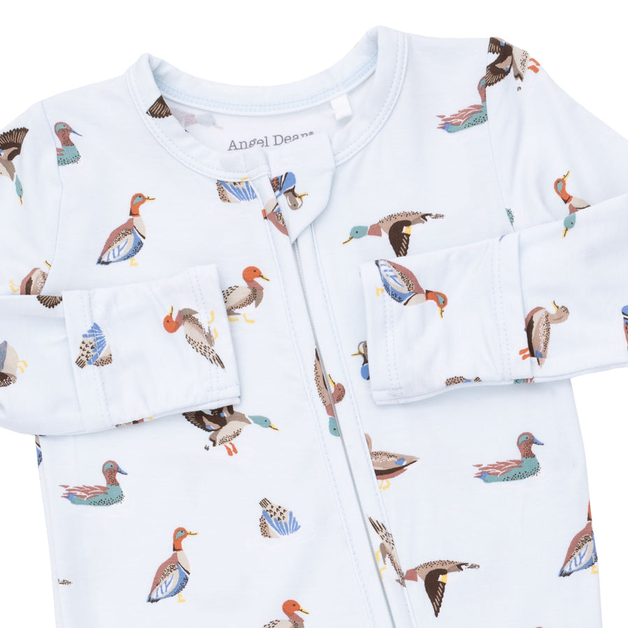 Bamboo Zipper Footie - American Ducks