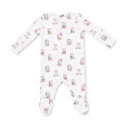 Bamboo Zipper Footie - Christmas Teddy Bears Uni
