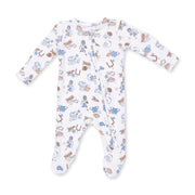 Bamboo Zipper Footie -  Football Nursery