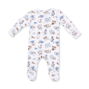 Bamboo Zipper Footie -  Football Nursery