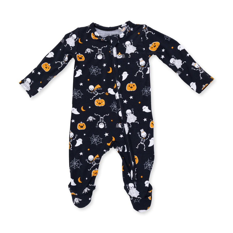 Bamboo Zipper Glow in the Dark Footie - Halloween Skeleton Buddies