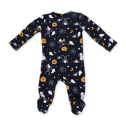 Bamboo Zipper Glow in the Dark Footie - Halloween Skeleton Buddies