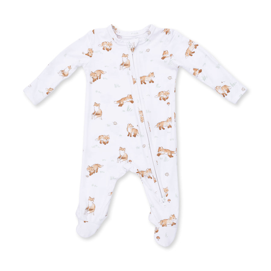 Bamboo Zipper Footie - Little Explorer Fox