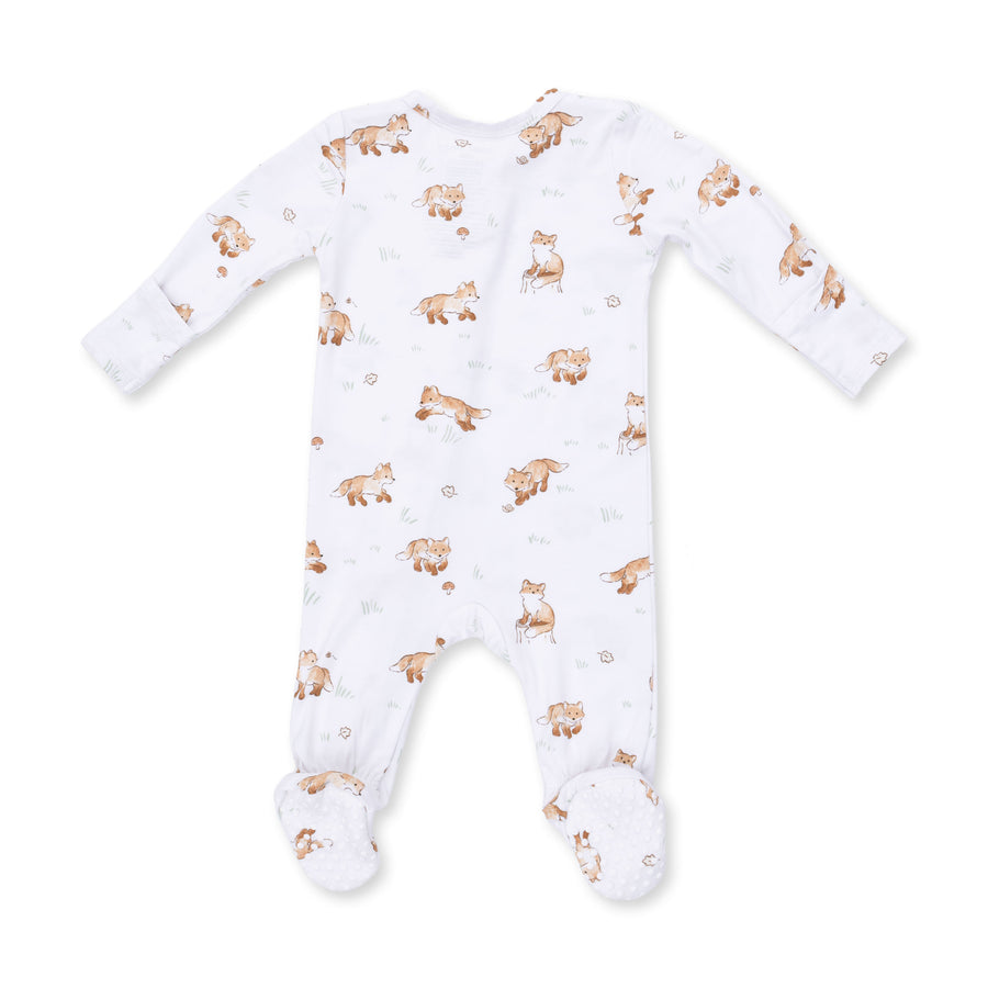 Bamboo Zipper Footie - Little Explorer Fox