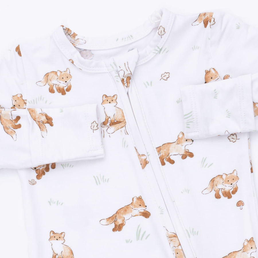 Bamboo Zipper Footie - Little Explorer Fox